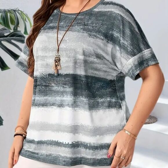 Retro Plus size Tie dye top - Picture 3 of 5
